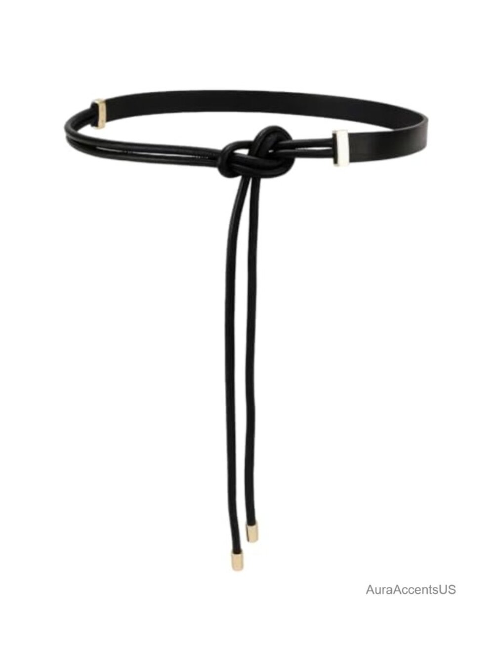 PU Leather Skinny Belt Knotted Thin Adjustable Slim Waist Band Women